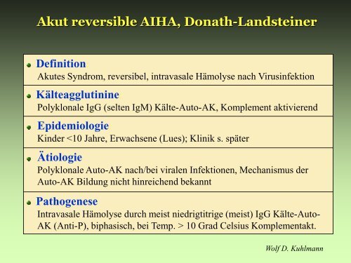 Kälteagglutinine - Kälteagglutininkrankheit -