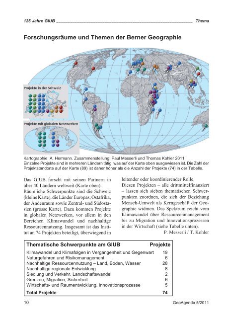 GeoAgenda 2011-5.indd - Verband Geographie Schweiz