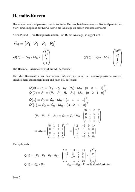 Darstellung von Kurven und Flächen