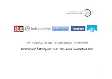 Sprachkritische Äußerungen in Online-Foren und auf Social ...