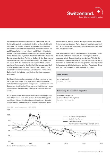 Handbuch für Investoren. Unternehmensansiedlung in der Schweiz.