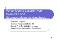 Verschiedene Lesarten & Strongest Meaning Hypothesis