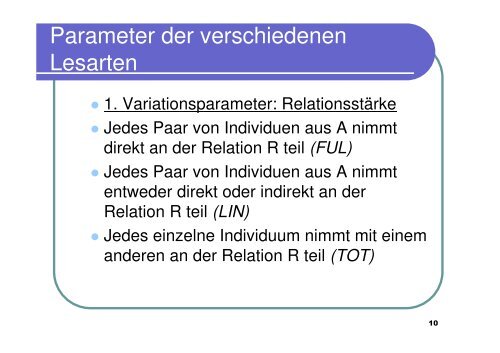 Verschiedene Lesarten & Strongest Meaning Hypothesis