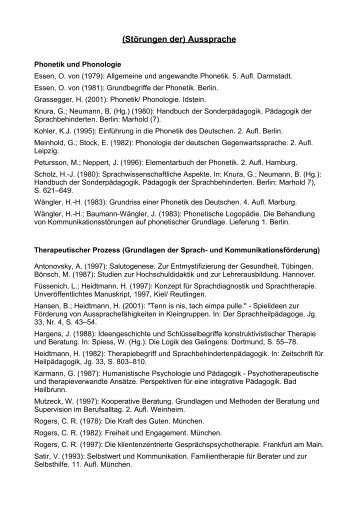 (Störungen der) Aussprache