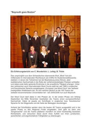 European Law Moot Court Team 2005/2006 - Prof. Dr. Jörg Gundel