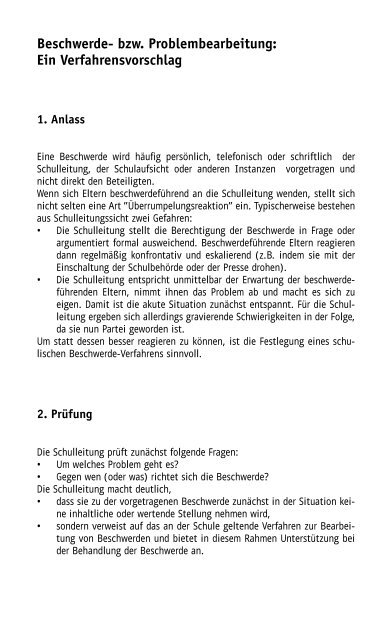 Beschwerdemanagement in Schulen - Personalrat Schulen Bremen