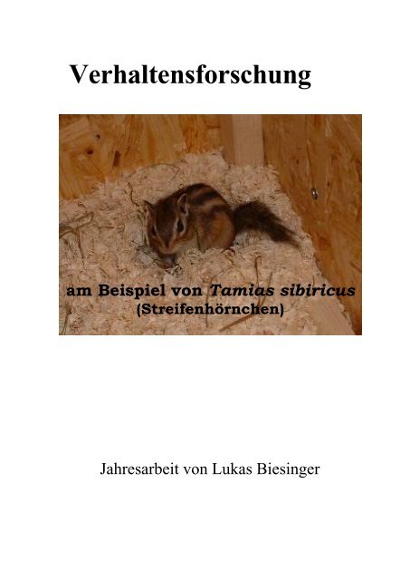 Verhaltensforschung am Beispiel von Tamias sibiricus