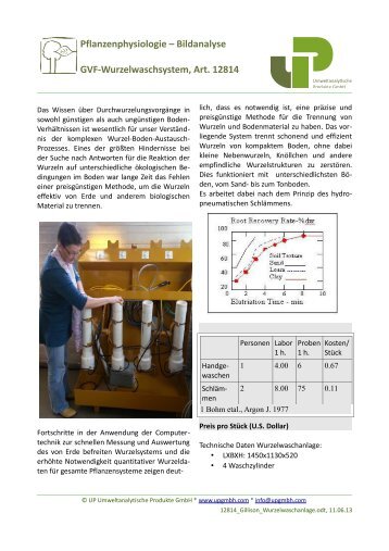 Wurzelwaschanlage GVF - UP - Umweltanalytische Produkte GmbH