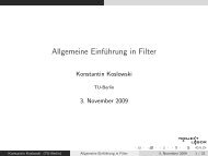 Allgemeine Einführung in Filter - Projektlabor - TU Berlin