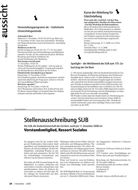 unikum 135 - StudentInnenschaft der Universität Bern