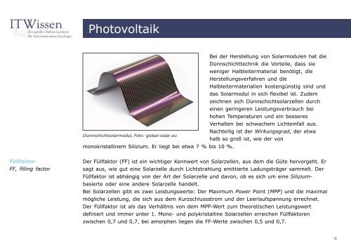 Photovoltaik Glossar Photovoltaik