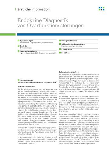 Endokrine Diagnostik von Ovarfunktionsstörungen - Amedes