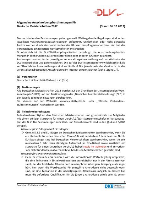 69. Deutsche U23 Meisterschaften 28./29. Juli 2012 in Kandel ...