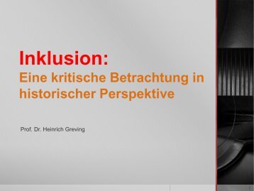 Prof. Dr. Heinrich Greving Inklusion