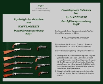 Psychologisches Gutachten laut WAFFENGESETZ ...