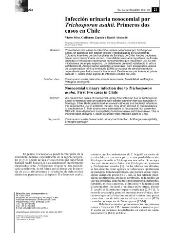 Infección urinaria nosocomial por Trichosporon asahii. Primeros dos ...