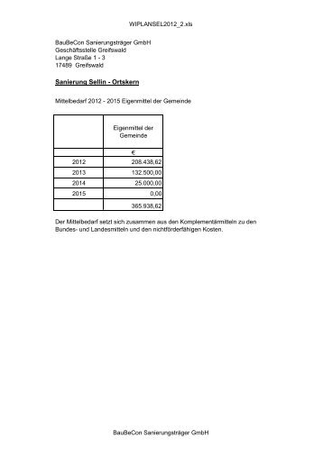 Sanierung Sellin - Ortskern - Amt Mönchgut-Granitz