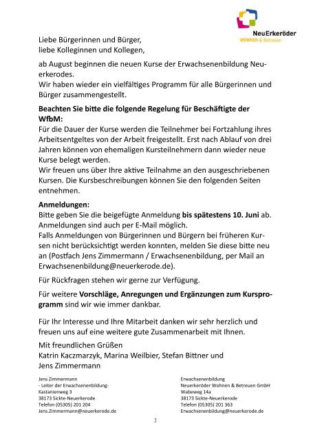 Programm 2013/14 - NeuErkerode