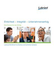 Ehrlichkeit + Integrität = Unternehmenserfolg - Lubrizol