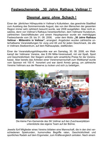 Wochenspiegel Vellmar 36/2008 - Schachklub Vellmar 1950