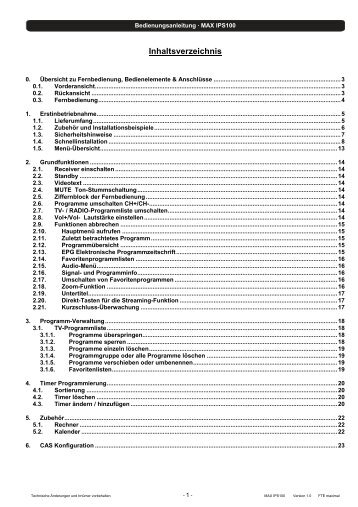 Inhaltsverzeichnis - FTE Maximal