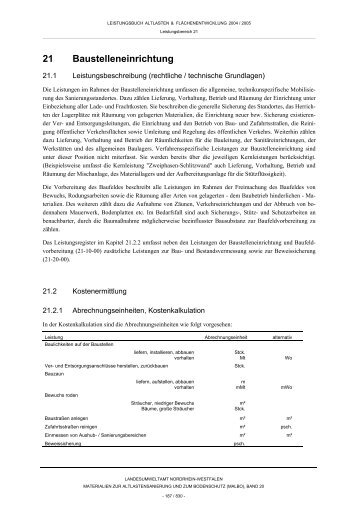 Leistungsbuch Altlastensanierung und Flächenentwicklung