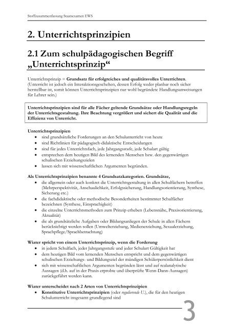 Wiater: Unterrichtsprinzipien - Leinstein.de