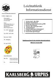 Leichtathletik Informationsdienst - Saarländischer Leichtathletik Bund