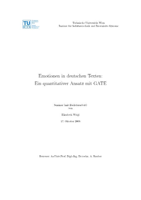 Emotionen in deutschen Texten - Information & Software ...