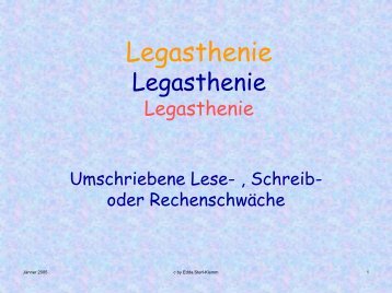 Legasthenie - GTVS Hammerfestweg 1