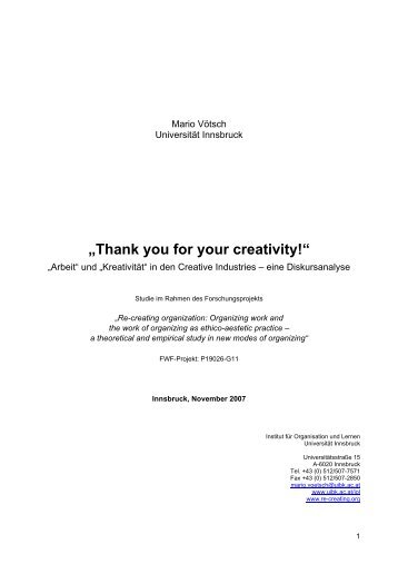 "Kreativität" in den Creative Industries. Eine ... - Re-creating.org