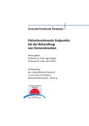 Zukunftsforum Demenz Patientenrelevante Endpunkte bei der ...