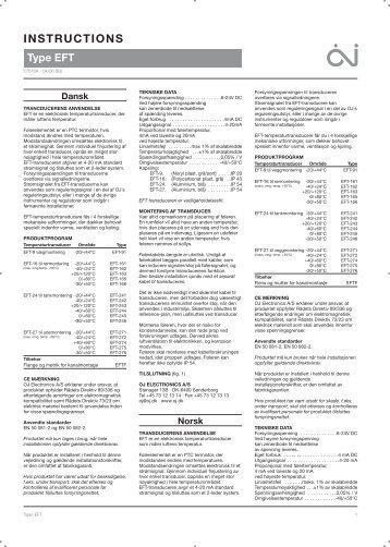 Type EFT INSTRUCTIONS - OJ Electronics