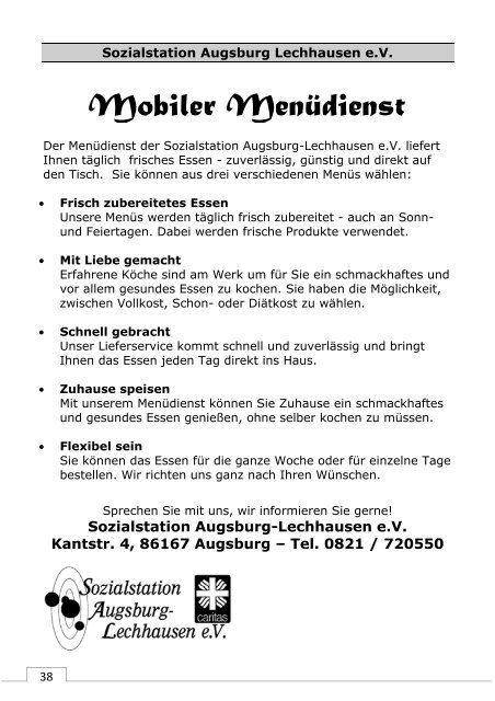 Pfarrbrief online - Pfarrei Christkoenig Augsburg