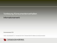 Vorlesung Konsumentenverhalten - TU Berlin