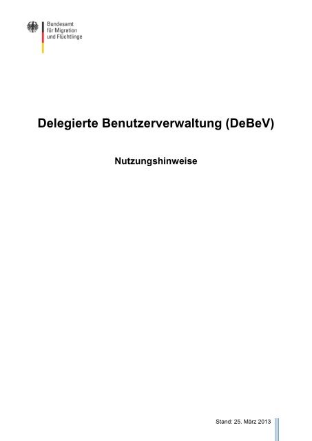 Nutzungshinweise - Registrierung neuer Administratoren - BAMF