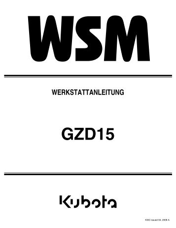 WERKSTATTANLEITUNG - Kubota