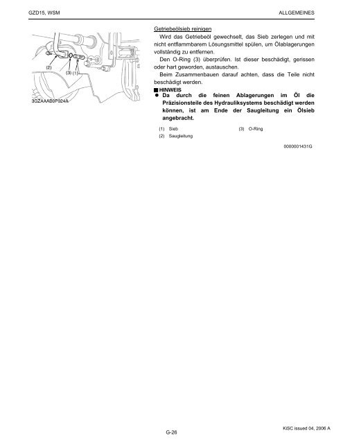 WERKSTATTANLEITUNG - Kubota