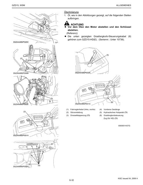 WERKSTATTANLEITUNG - Kubota