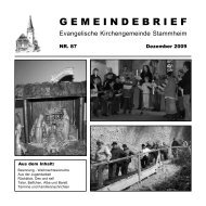 GEMEINDEBRIEF - Evangelische Kirchengemeinde Calw-Stammheim