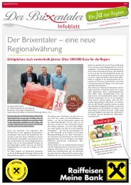 Der Brixentaler – eine neue Regionalwährung - Ortsinfo
