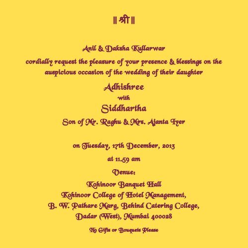 Adhishree Wedding Invite