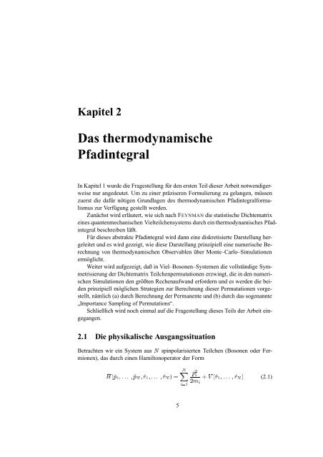 Die Permanente im thermodynamischen Viel-Bosonen-Pfadintegral ...