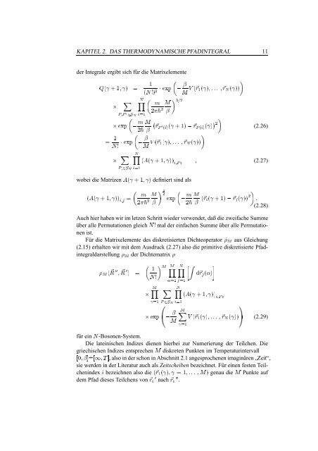 Die Permanente im thermodynamischen Viel-Bosonen-Pfadintegral ...