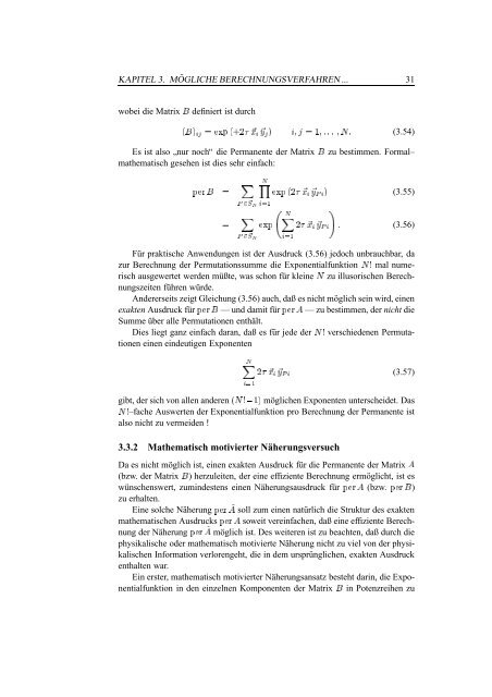 Die Permanente im thermodynamischen Viel-Bosonen-Pfadintegral ...