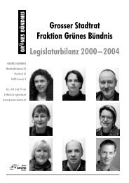 Pressemappe Legislaturbilanz 2000-2004 - Grüne Luzern