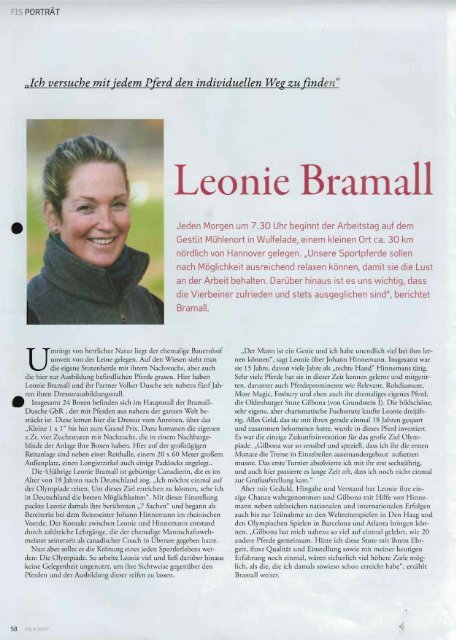 Porträt Leonie Bramall - bramall-dusche.de