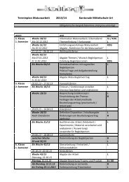 Terminplan Maturaarbeit 2013/14 Kantonale Mittelschule Uri