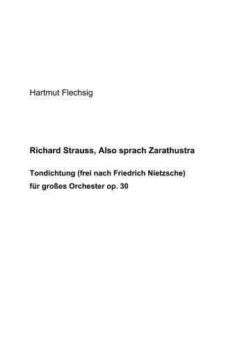 Hartmut Flechsig Richard Strauss, Also sprach Zarathustra