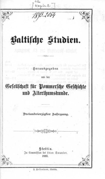 Baltische Studien. - Digitalisierte Bestände der UB Greifswald